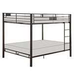 Acme Kaleb Metal Frame Queen Over Queen Bunk Bed with Ladder in Sandy Black