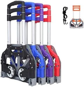 MAXBROTHERS Folding Hand Truck, Lightweight Dolly, 175Lbs Load Capacity Aluminium Trolley Cart with Telescoping Handle, 2 Wheels for Travel, Auto, Moving and Office Use (RED)