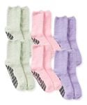 Silverts Men’s and Women’s Diabetic Gripper Non Skid Hospital Slipper Socks for Seniors - Clothing for Elderly - 6 Pack, Spring Pack, Small