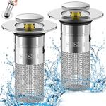 Sink Plug Replacement,2Pcs Sink Strainer Hair Catcher,Sink Plugs with Filter Basket for 32mm-40mm Drain Holes,Pop Up Sink Plug for Kitchen (2Pcs Sink Plug)