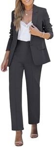 luvamia Business Casual Suits for Women Pants Sets Women 2 Piece Outfits Women Sets 2 Piece Outfits Dress Suits for Women Cocktail Pant Suits for Weddings Charcoal Size XX-Large Fits Size 20 Size 22
