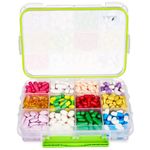 Fullicon Extra Large Pill Box Organiser with 12 Compartments, Large Travel Pill Box for Supplement with 3 Secured Buckles, Daily Moisture Proof Vitamin Box with Removable Dividers (Clear Green)