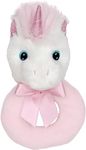 Bearington Collection Baby Dreamer, 5.5 Inch Unicorn Plush Stuffed Animal Soft Ring Rattle, Baby Stuff for Newborn