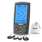 AGARO Dual Channel TENS Massager TM2421 24 Modes, 20 Intensity Levels, Rechargeable, Muscle/Nerve Stimulator for Muscle Relief Therapy, Physiotherapy Machine, 10 Gel Pads