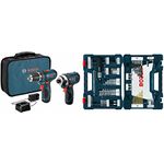 BOSCH Power Tools Combo Kit CLPK22-120 (12-Volt Cordless Tool Set) + BOSCH 91-Piece Drilling and Driving Mixed Set