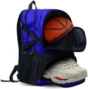 Basketball Backpack, Waterproof basketball bag with Large Shoe and Ball Compartment, Backpack for Women Men, Sports Equipment Bag for Soccer, Volleyball, Gym, Outdoor, Travel, 30L(Blue)