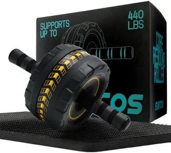 SaintCos Ab Roller Wheel for Abs Workout - Core Strength Training Equipment for Home Gym with Knee Pad, Abdominal Exercise Wheel for Men and Women-(Yellow)