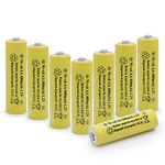 QBLPOWER Solar Light 1.2V AA Ni-CD 600mAh 2A Rechargable Batteries Cell for Garden/Lawn/Sidewalk Lamp (8 Pack AA Yellow)