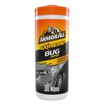 Armor All, 30 Bug Wipes, Citrus Scent, Quickly and Easily Cleans Insects, Tree Sap and Brake Dust, Suitable for all Surfaces, Freshness Lock, Ideal for Car & Motorcycle Detailing, Made in the UK