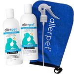 Allerpet Dog Dander Remover w/Free Applicator Mitt & Sprayer - Best Pet Dander Remover for Allergens - for Canine Dry Skin Treatment - Good for Fur & Skin - 2 Pack (12oz)