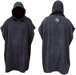 Curve Poncho Changing Robe/Change Robe - Thick Absorbent Terry Cotton - Adjustable Sleeves [Choose Color] (Charcoal, XL)