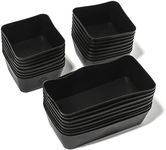 The Silicone Kitchen Reusable Silicone Bento Baking Cup, Non-Toxic, BPA Free, Dishwasher Safe Bento Box Accessories Lunch Box Dividers, Square and Rectangle, 24 Pack, Matte Black