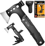 RoverTac Multi Tool Camping Axe Hatchet 11-in-1 Multitool Camping Gear Survival Tool with Axe Knife Hammer Saw Bottle Can Opener Screwdrivers Nylon Sheath Gifts for Men Perfect Camping Hiking Survival