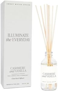 Sweet Water Decor Cashmere and Vanilla Reed Diffuser Set - Cashmere, Sandalwood, Milky Coconut, Bourbon Vanilla Scented Diffuser - Scent Diffusers for Home, Long Lasting Fragrance, Made in the USA