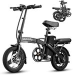 sepado Folding Electric Bike for Adults,750W Peak Motor Folding ebike,20mph Speed,36V Removeable Battery,40miles PAS Range,14 inch Compact Foldable Electric Bike for Leisure Riding Commuting