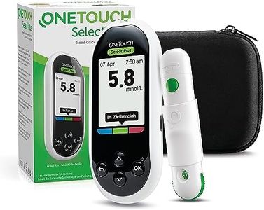 OneTouch Select® Plus Blood Glucose Meter I Set for blood glucose control with 1 blood glucose meter + 10 test strips + 1 lancing device + 10 lancets in a case (including batteries)