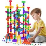 Ifollower Marble Run, 150Pcs Mable Track Race Toys for Kid, Upgrade Marble Maze Game Building Blocks STEM Learning Toy, Birthday for Boys Girls Aged 3-12