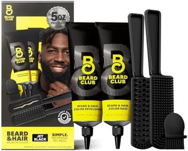 The Beard Club Permanent Hair and Beard Dye for Men – Professional Quality Mustache Dye, Hair Color for Men, Covers Grays, All in One Reusable 5 Minute Color Kit – Jet Black
