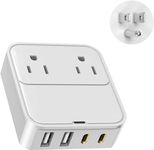 VHBW 40W USB C Wall Charger with Multi Plug Outlet Extender, Compact Power Strip with 2 USB-A & 2 USB-C Ports for Home, Office, Travel, Cruise Essentials