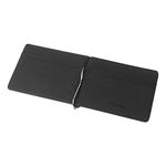 Simple Men Money Clip Wallets with Metal Clamp Women Slim Leather Purse Bank Card Slots Cash Holder for Man-Black