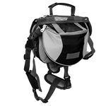 Adjustable Dog Saddle Bag, Waterproof Breathable Hound Dog Saddle Backpack Wide Reflective Strip Mesh for Small Dogs for Large Dogs for Medium Dogs(black, M)