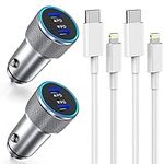 iPhone Fast Car Charger,2Pack Dual 
