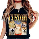 ecua Custom Dog Shirt, Custom Pet Tee, Insert Pet Design, Customized Shirt, Custom Dog Bootleg Here Shirt, Custom Photo Shirt Black, Navy