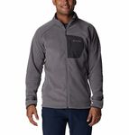 Columbia Mens M Outdoor Tracks Full Zip Fleece Jacket, City Grey, Shark, XXL