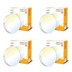 Wipro Garnet 18W Rimless Round CCT Surface Panel | Colour Changing Panel | Warm White, Neutral White, Cool White | Elegant Rimless Design | Surface Mounted LED Downlighter for Ceiling |Pack of 4