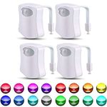 BSASHF 4 Pack Color Changing Toliet Night Light Motion Sensor Led Toilet Motion Activated Led Light Washroom Light UV Slap Activated Butt Lamp Smart Light Commode Night Lamp(16 4)