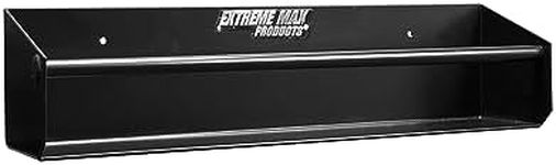 Extreme Max 5001.6137 Wall-Mount Aluminum Tie-Down Hanger Storage Rack Shelf for Enclosed Race Trailer, Shop, Garage, Storage - Black