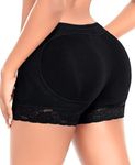 Calyrex Padded Underwear for Women Butt Pads Shapewear Shorts Booty Padding Lace Panties Butt Lifter Hip Enhancer (3XL, BLACK)