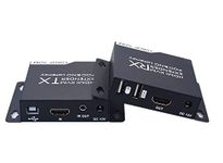 Microware HDMI KVM USB Extender Cat6/7 Visual Lossless with POC HDMI Transmitter and Receiver 50m Over Ethernet with IR Remote