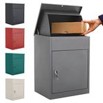 INMOZATA Wall Mounted Parcel Box Outdoor Weatherproof Delivery Box Smart Parcel Drop Box for Secure Multiple Large Delivery Packets & Mails Receiving (Grey)