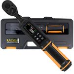 Uharbour Digital Torque Wrench, 3/8 Drive, 0.66-44.29 Ft.lbs/0.9-60 Nm Range, Electric, Dual Direction Ratchet, ±1% Accurate, Vibration, Buzzer, LED Alert