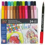 Sakura Koi Coloring Brush Pen Set - Watercolor Brush Pen Set - Assorted Colors - 24 Pack