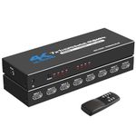 HDMI Switch, 4K@60Hz HDMI 2.0 Switcher 7 in 1 Out with IR Remote, 7 Port HDM I Selector Box Support HDM I2.0, Dolby Vision/Atmos, HDR10 for Box, Switch, PS5/4, Roku, Fire -Stick-
