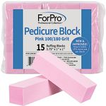 For Pro Pink Pedicure Block 100/180 Grit, 15 Count