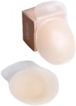 bzez Silicone Adhesive Boob Lift Push Up Backless Bra - Nipple Covers - Strapless Sticky Bra Invisible Breast Support Cup Large