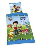 Herding PAW PATROL Bedding Set, Reversible Motif, Duvet Cover 135 x 200 cm, Pillow Case 80 x 80 cm, Cotton/Renforcé