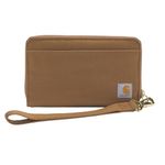 Carhartt Women's Casual Canvas Lay Flat Clutch Wallets Brown, One Size