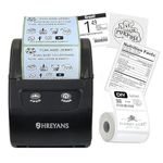 SHREYANS 58mm Mini Inkless Label Maker (2 in 1) - Thermal Barcode Labels & Receipt Printer (50x25 Label Combo) Free 500 Labels | Easy to Connect with Any Mobile Phone via Bluetooth (Android or iOS)