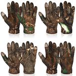 4 Pairs Men Camo Hunting Gloves Camo Gloves for Men Hunting Defender Hunting Accessories for Men Women Hunting Outdoors