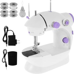 Sewing Machine, Electric Mini Portable Sewing Machine for Beginners Portable Sewing Machine with Light Small Sewing Machine with Sewing Kit for Household Use Travel Kids Adults DIY