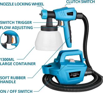 Tilswall Pro 800W Electric Fence Paint Sprayer – 3 Nozzles, 1300ml HVLP Gun