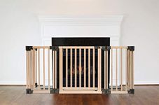 Safetots Wooden Multi Panel Fire Surround, 48cm Deep x 160cm Wide, Natural Wood, 76cm Tall, Baby and Toddler Fire Guard, Safety Barrier for Fireplaces, Easy Installation