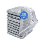 SOFTSPUN Stainless Steel Double Layer Mesh Wire Multipurpose Rags, 10Pcs | for Wet & Dry, Easy Rinsing, Reusable | Dishwash Cleaning Cloth for Sink & Utensils.