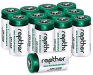 Rapthor CR123A 3v Lithium Batteries 12 Pack 1650mAh High Capacity CR123 CR17345 PTC Protection Non-Rechargeable 123A Photo Battery for Camera Flashlights Microphone Alarm System (Not for Arlo)