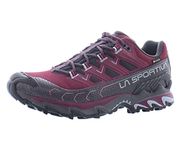 La Sportiva Womens Ultra Raptor II GTX Trail Running Shoes, Red Plum/Carbon, 7.5