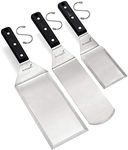 Griddle Spatula Set - Stainless Steel Metal Spatula and Griddle Scraper - Heavy Spatula Griddle Accessories Great for Cast Iron Griddle BBQ Flat Top Grill - Commercial Grade